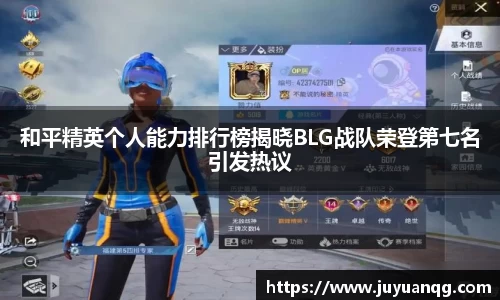 和平精英个人能力排行榜揭晓BLG战队荣登第七名引发热议